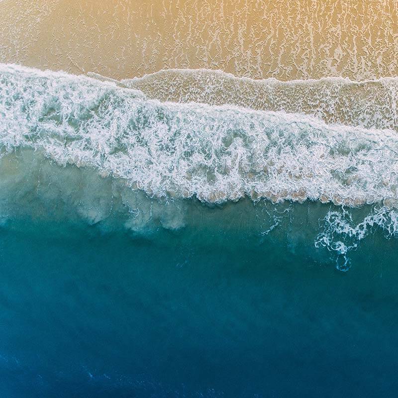 the beach from above