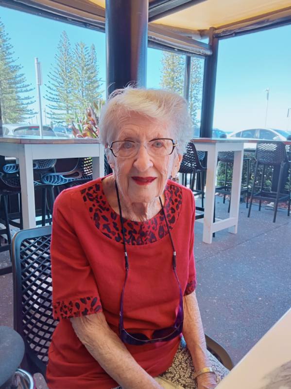 Portrait photo of centenarian Patricia Harrison