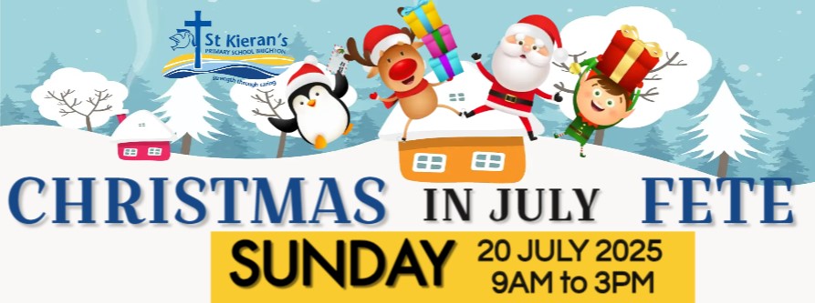 St Kieran's Christmas in July banner
